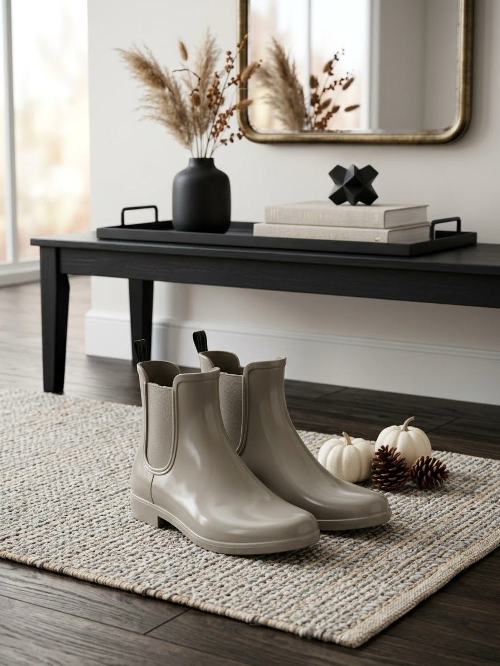 HUNTER Refined Glossy Gray Chelsea Rain Boots Women’s Size 9